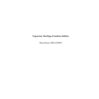 Capucine, florilège d'ombres fidèles