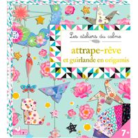 Attrape-rêve et guirlande en origamis - boite avec accessoires