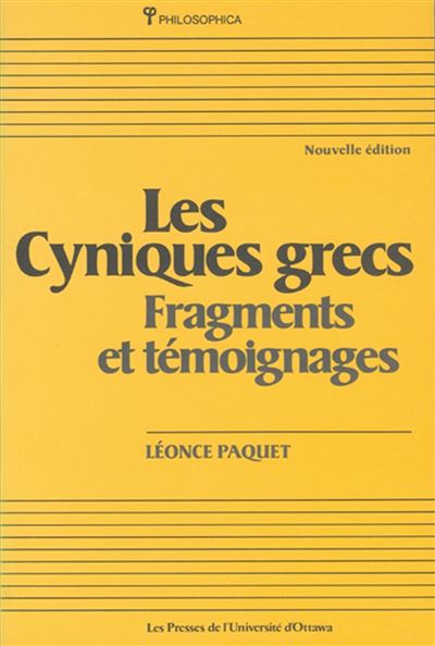Les Cyniques grecs - Léonce Paquet - (donnée non spécifiée)