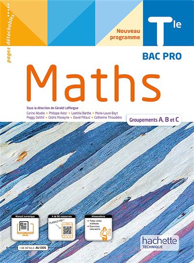 Mathematiques Terminale Bac Pro groupements A, B et C - Livr
