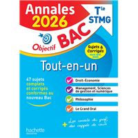 Annales Objectif BAC 2026 - Bac STMG Tout-en-un - sujets et corrigés