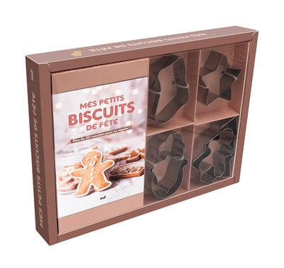 Couverture de Coffret - Mes petits biscuits de fête: 6 emporte-pièces et un livre avec plus de 20 recettes pour se régaler !