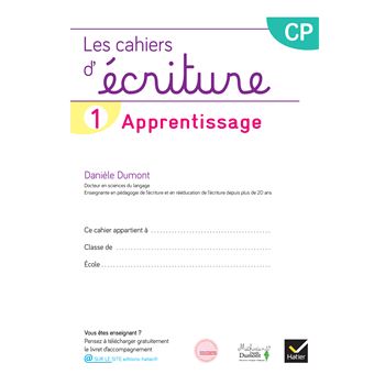 Les cahiers d'écriture CP - Éd. 2025 - Cahier n° 1 Apprentissage