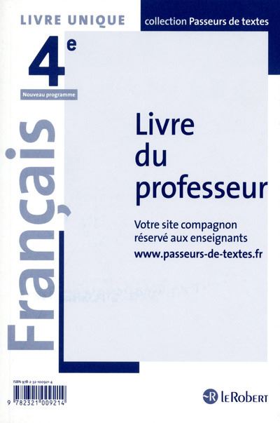 Français 4ème Professeur - Passeurs de textes (Cycle 4) - 2016