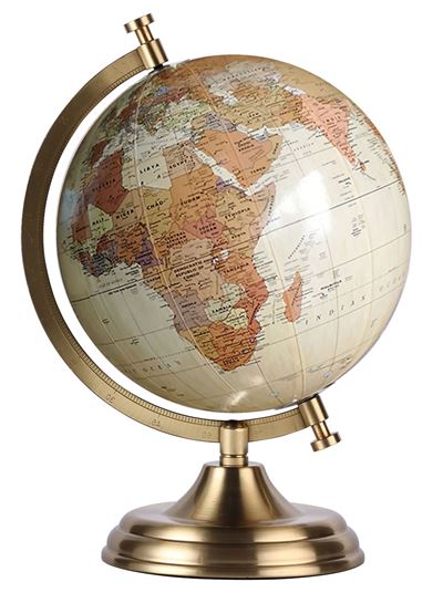 Globus Globe terrestre en Laiton 23 x 29,5 cm BLEU FONCé Sea-Club