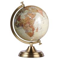 Globe retro 18 cm antique pied laiton