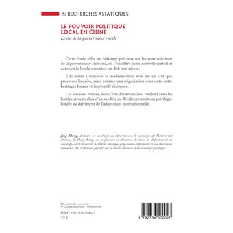 Le pouvoir politique local en Chine