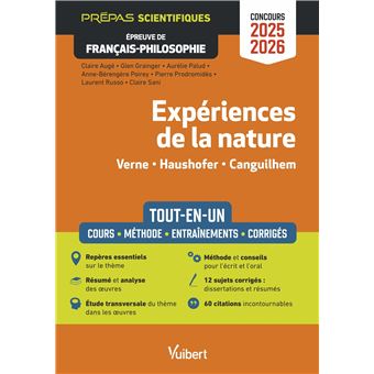 Expériences de la nature - Épreuve de français-philosophie - Prépas scientifiques - Concours 2025-2026 - 1