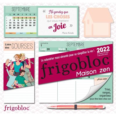 Calendrier Frigobloc Maison zen Septembre 2022 Decembre2 023 : le