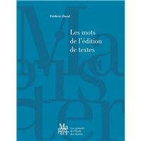 Les mots de l'édition de textes