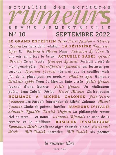 Revue Rumeurs n°10 - Thierry Renard - broché