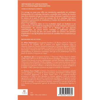 Méthodes et applications de la statistique descriptive
