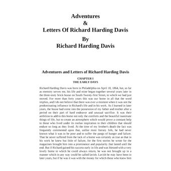 Adventures & Letters Of Richard Harding Davis