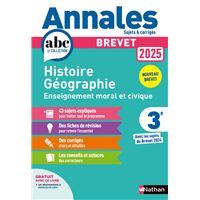 Annales Brevet Histoire Géographie Enseignement Moral et Civique 2025 - Corrigé