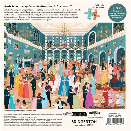 Ravensburger – Puzzle Bridgerton 300 Pièces, Pénélope & Colin, 27 X 39 Cm, Qualité FSC, Adulte/enfant Dès 8 Ans, Anti-reflets