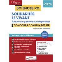 Sciences Po - Questions contemporaines - Solidarités + Le vivant - Concours commun des IEP 2026