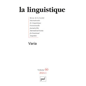 La linguistique 2024, vol. 60(1) - 1