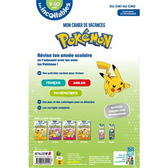 Cahier de vacances Pokémon 2025 - Du CM1 au CM2
