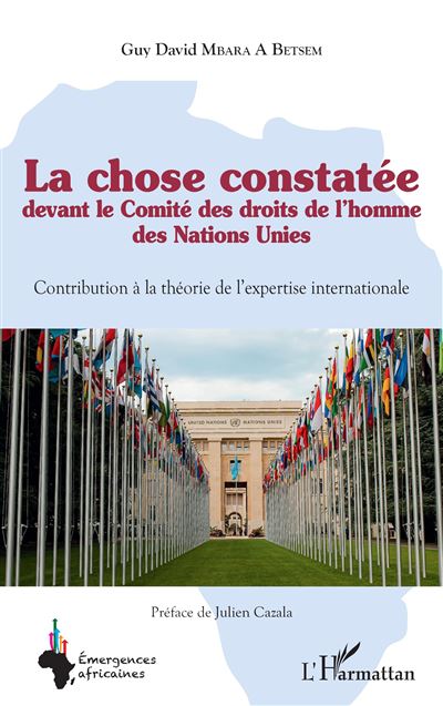 La chose constatée devant le Comité des droits de l'homme des Nations Unies Contribution à la théorie de l'expertise internationale - Guy David Mbara A Betsem - L'harmattan - broché - Etude - L'harmattan
