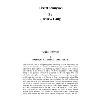 Alfred Tennyson
