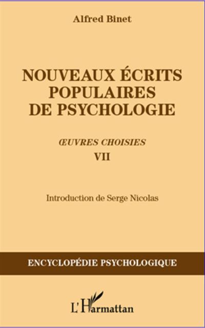 Nouveaux ecrits populaires de psychologie Oeuvres choisies V