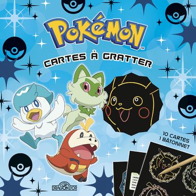 Pokémon – Cartes à gratter pixel – Pikachu, Bulbizarre, Salamèche, Carapuce  – Pochette avec 10 cartes à gratter et un bâtonnet – Dès 6 ans