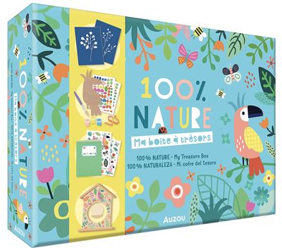 Ma boite a tresors 100% nature - livret + carnet + mangeoire