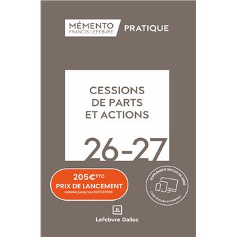Mémento Cessions de parts et actions 2026-2027