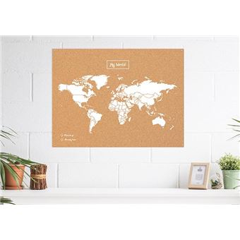 Carte my world - xl - liege naturel blanc 91cm x 61cm - 1