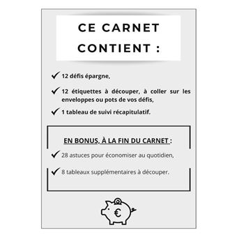 Mon Livre De Défis Épargne: 30 Challenge Pour Faire Des économies, Carnet Spécial