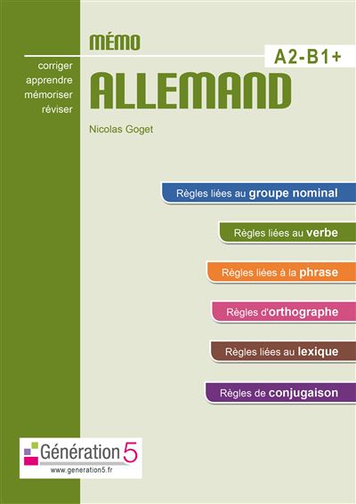 Mémo allemand A2-B1+ (lycée) - Nicolas Goget - broché