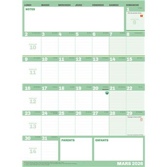 Smart Panda Calendrier Familial 2023 - Pastel Organisateur Familial