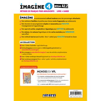 Imagine 4 - Niv. A2.2 - 3 unités - Livre + cahier + didierfle.app