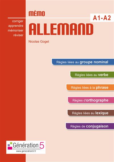 Mémo allemand A1-A2 (collège) - Nicolas Goget - broché