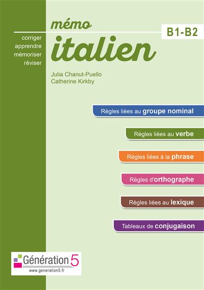 Mémo italien B1-B2 (lycée) - Julia Chanut-Puello - broché