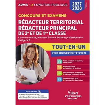 Concours et examens Rédacteur territorial et Rédacteur principal de 2e et 1e classe 2027-2028 - Tout-en-un - 1