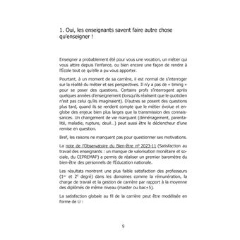 La prof a un autre métier