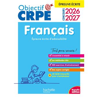 Objectif CRPE 2026 - 2027 - Français - épreuve écrite d'admissibilité M2/L3 - broché - Véronique Bourhis, Cécile Avezard-Roger, Laurence Allain-Le Forestier - Achat Livre | fnac