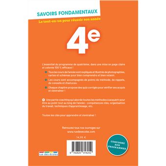 Savoirs fondamentaux 4e - Toutes les matières