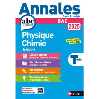 Annales Bac Physique Chimie Term. 2025 - Corrigé - 1