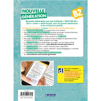 Nouvelle Génération B2 - livre + cahier + didierfle.app
