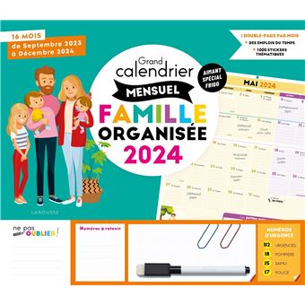 Planning calendrier de la famille 2023/2024 grand format