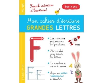 Mon cahier d'écriture GRANDES LETTRES dès 3 ans