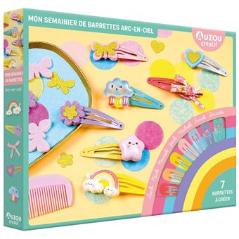 Mon semainier de barrettes arc-en-ciel - 7 barrettes à créer - Coffret - Sandrine Monnier - Achat Livre | fnac