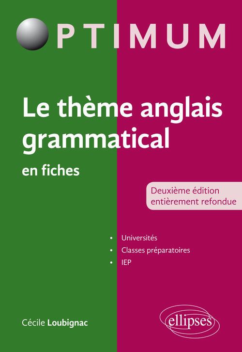 Le thème anglais grammatical en fiches