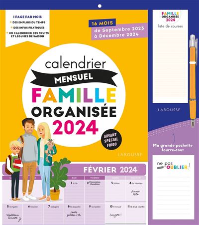 Mini-organiseur familial L Essentiel Mémoniak, calendrier mensuel (sept.  2023- déc. 2024) - broché - Collectif, Livre tous les livres à la Fnac