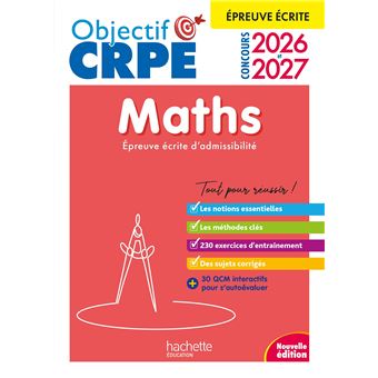 Objectif CRPE 2026-2027 - Maths - épreuve écrite d'admissibilité M2/L3 - broché - Erik Kermorvant, Emmanuelle Servat, Katia Odiot - Achat Livre ou ebook | fnac
