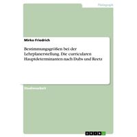 Bestimmungsgrößen bei der Lehrplanerstellung. Die curricularen Hauptdeterminanten nach Dubs und Reetz