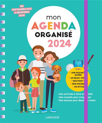 Agenda de poche 2024 de la famille organ - Accessoires Organisation  familiale