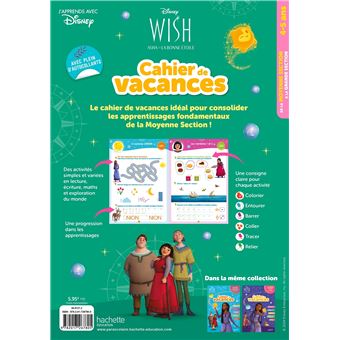 Disney - Wish - De la MS à la GS - Cahier de vacances 2024